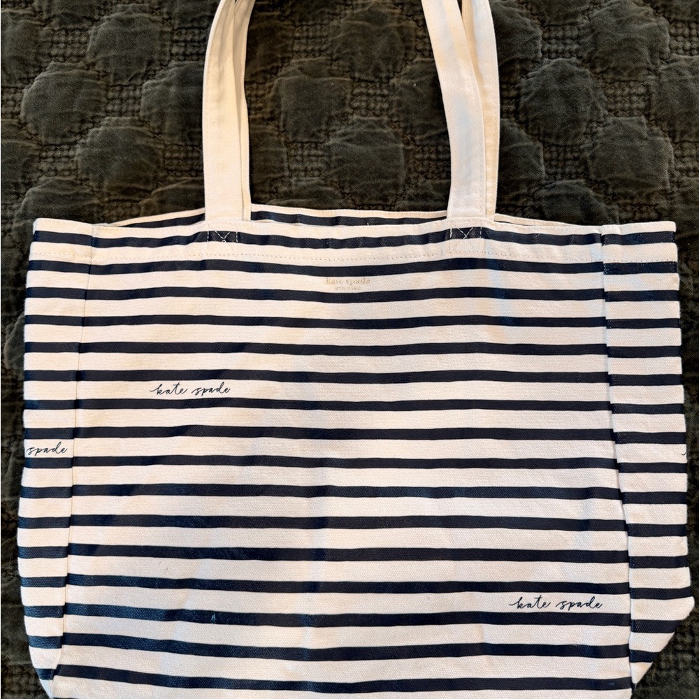 Kate Spade Blue and White Striped Tote
